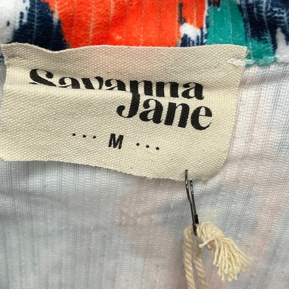 285 - Savanna Jane NWT Multicolor Rhinestone Fringe Jean Jacket Size Medium - Picture 3 of 6